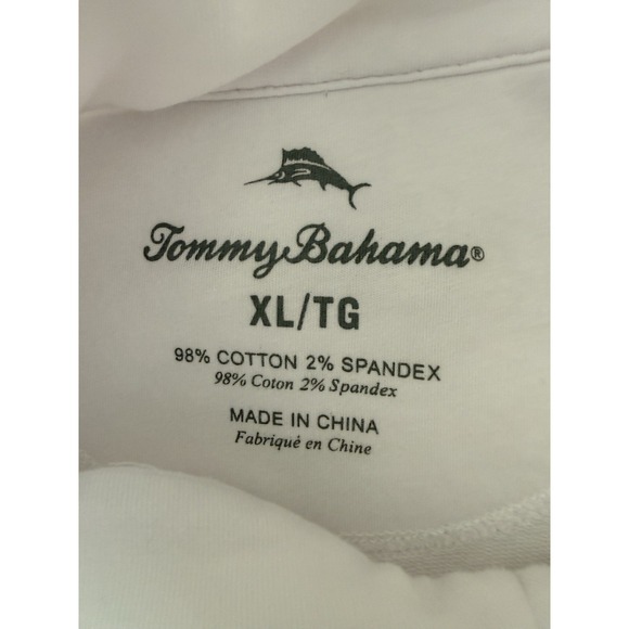 Tommy Bahama Women Pullover XL White 1/2 Zip Embroidered Floral Sequins Cotton - Picture 10 of 11
